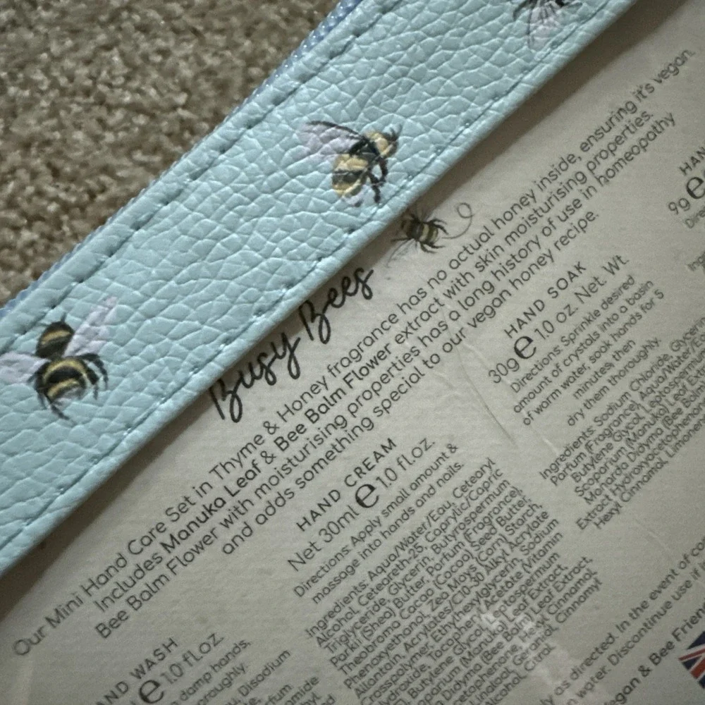 heathcote and ivory Busy Bees Mini Hand Cream Set & Hand Wash, Balm, Hand Soap